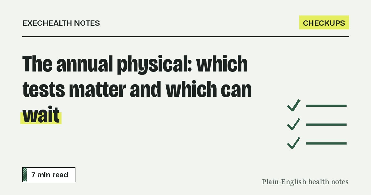 Cover for: The annual physical: which tests matter and which can wait