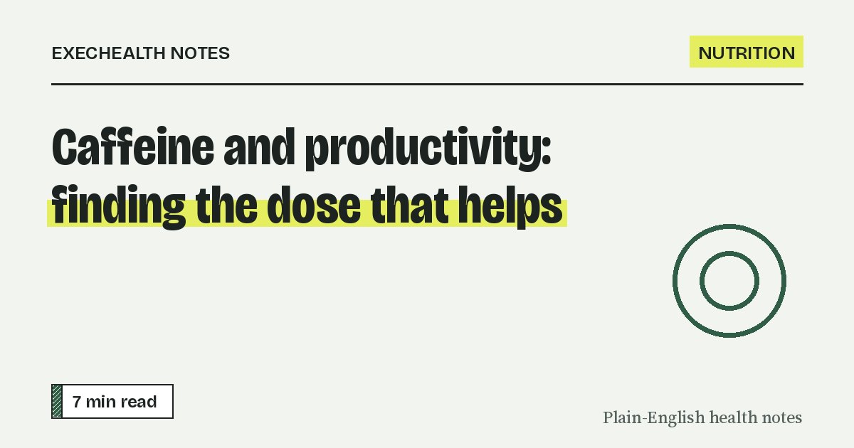 Cover for: Caffeine and productivity: finding the dose that helps