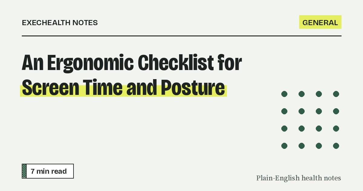 Cover for: An Ergonomic Checklist for Screen Time and Posture